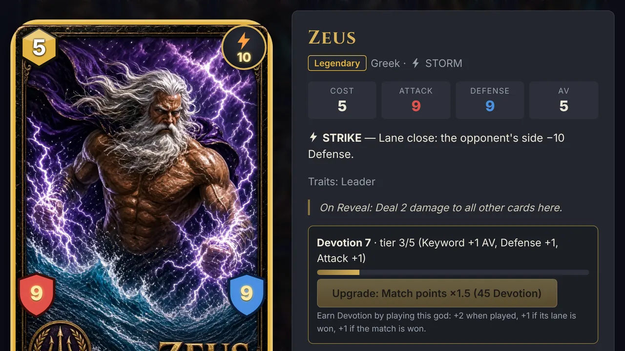 Zeus, upgraded to tier 3.